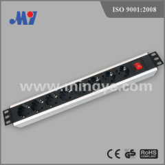 8 ways German PDU socket with switch