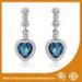 Trendy Unique Diamond Metal Earrings Jewellery With Blue Crystal