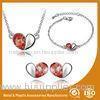 Heart Shape Alloy Jewelry Sets Silver Plated Jewelry Sets For Ladies