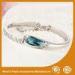 Fashion Thin Metal Bangles Bracelets With A Blue Stone 18K Gold Jewelry