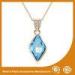 Blue Crystal Silver Chain Necklace Powder Coating Surface Treatment