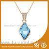Blue Crystal Silver Chain Necklace Powder Coating Surface Treatment