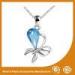 Different Color Crystal Stone Silver Butterfly Necklace / Long Chain Necklaces