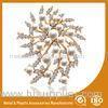 Korean Handmade Metal Brooches Crystal Rhinestone Flower Brooches