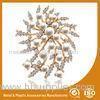 Korean Handmade Metal Brooches Crystal Rhinestone Flower Brooches