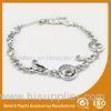 Environmental Zinc Alloy Silver Chain Bracelet Two Colors Plating 15mm