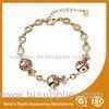 Color Change Zircon Metal Chain Bracelet Heart Shaped Zinc Alloy