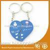 Blue Personalized Heart Keychain Custom Metal Keychains For Birthday Keyring