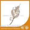 Alloy / Silver Leaf Shape Jewellery Brooches For Wedding Dress
