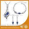 Charming Gold Blue Crystal Zinc Alloy Jewelry Sets For Bridesmaids