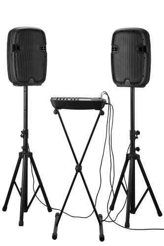 professional china speaker supplier 10" 2 way audio pro plastic speaker for stage can be installed on speaker stand