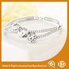 Three Stones Shape Solid Silver Costume Jewellery Bangles Imitation Diamond