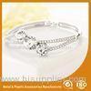 Three Stones Shape Solid Silver Costume Jewellery Bangles Imitation Diamond