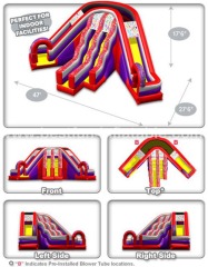 Cheap designer line 3-lane inflatable slide