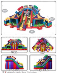 Funny inflatable circus city bouncer slide