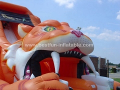 Inflatable sabre-tooth kids slides