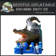 Jumping crocodile inflatable slides