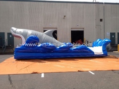 PVC commercial inflatable shark water slide