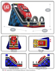 Racing Track Vicotry Lap Inflatable double Slide