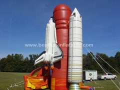 Space shuttle air plane slide inflatable twist slide