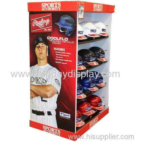 Baseball cap cardboard display rack