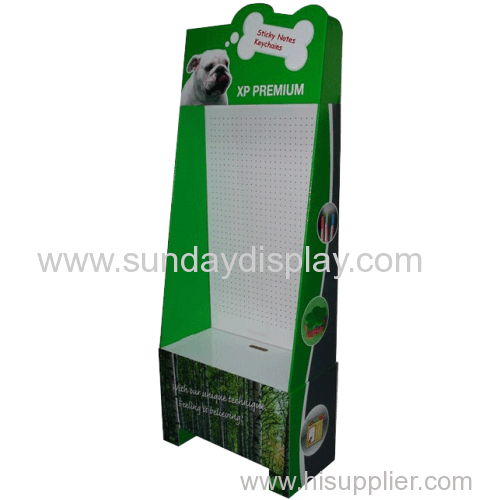 Pet products peg hook design floor display stand