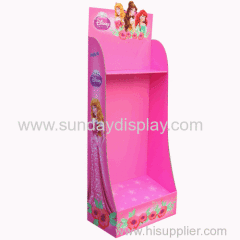 Cardboard display stand with shelf and peg mixed design