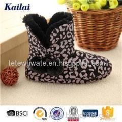 Embroidery Printed Suede Fabric Boot