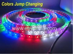 Colors Jump Changing 3528 LED Strip Duilt-in Controller and DC12V Connector IP65 Waterproof 5 Colors:White+Pink+Red+Blue