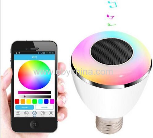 6W E27 Wireless Bluetooth 4.0 Speaker RGB Color Smart LED Light Bulb Lamp Newest Dec8