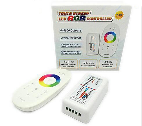 DC12-24V 18A RGB led controller 2.4G touch screen RF remote control for led strip/bulb/downlight