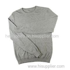 casual jersey pullover crewneck grey heather cotton sweater for men