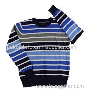 wholesale stock everyday mesh block sweater crewneck striped pullover sweater