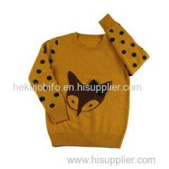 2015 fall fine quality jacquard fox knitwear dotted wool pullover sweater