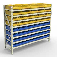 plastic storage bins used in warehouse for racking system