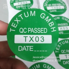 High Quality Destructible Round Label Security Seal Sticker QC PASS Circle Label Sticker