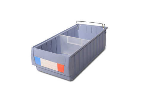 shelf bins used in warehouse