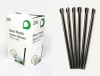 Black plastic spoon straws pack of 200 count dispenser box