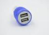 LED Light 3.4A Blue Dual Micro USB Car Charger For Tablet / Android Smartphone