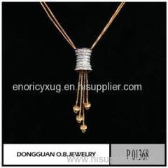 P1368 Two Tone Color Funny Necklace Fake Diamond Pendant