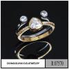 R7570 Dubai 925 Silver Wedding Ring Gold Evening Party Jewelry