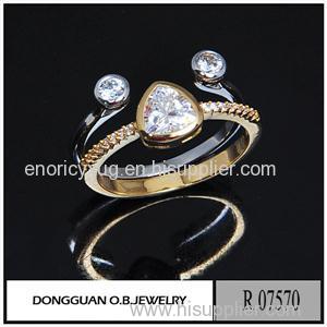 R7570 Dubai 925 Silver Wedding Ring Gold Evening Party Jewelry