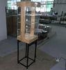 Free Standing Sunglasses Display Case Lighting With Wood Top Metal Base