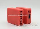 Red Multi USB Travel Charger High Speed Mobile Phone Adapter AC 100V - 240V Input