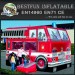 Inflatable fire truck bouncer house