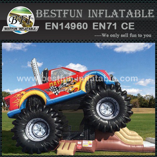 Monster Truck Inflatable Bounce House Slide Combo