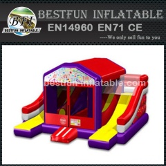 Inflatable bouncy combo with dual lane slide