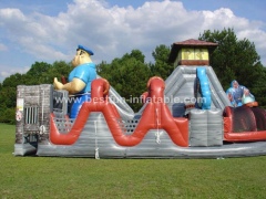 Inflatable obstacle course escape from Alcatraz