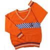 China made baby boy's v-neck jacquard pullover knitwear flag rib sweater