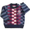 classic infant boy's jacquard pullover snap striped applique campus sweater